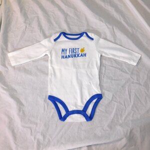 Baby First Hanukkah 6 Months One Piece Jewish Dreidel Unisex Judaism NEW